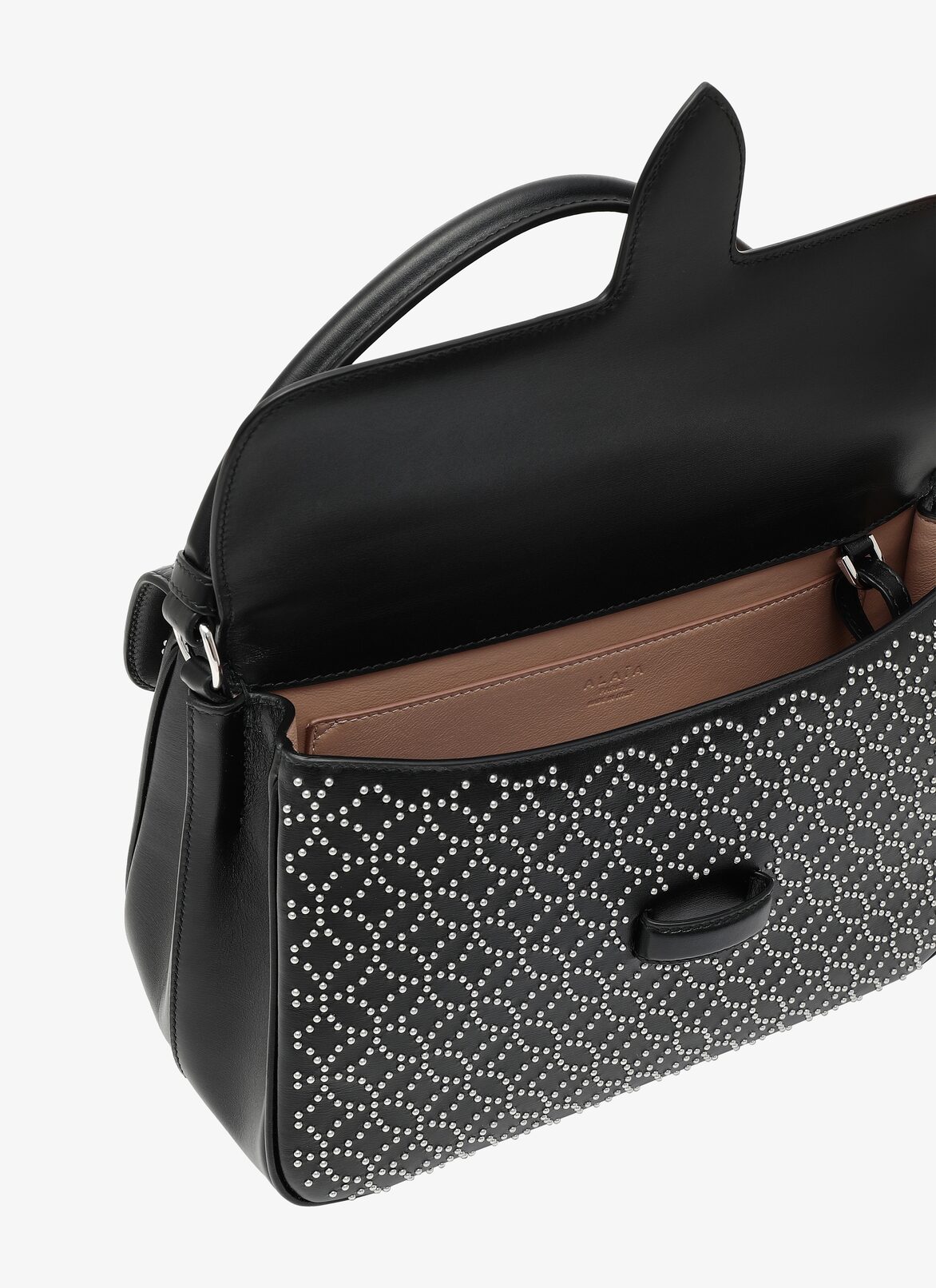 CLOSED BAG IM CUIR LUX CLOU ARABESQUE BLACK ALAÏA BLACK  CLOSED BAG IM CUIR LUX CLOU ARABESQUE BLACK